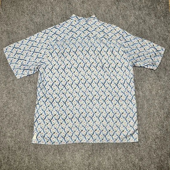 Tommy Bahama Silk Hawaiian Button Up Shirt Geometric Print Size XL TALL - Picture 6 of 8